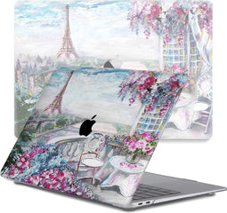 Lunso Geschikt voor MacBook Air 13 inch M1 (2020) cover hoes - case - Paris Painting