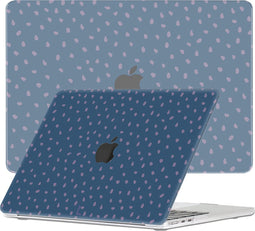 Lunso Geschikt voor MacBook Air 13 inch M2/M3 (2022-2024) cover hoes - case - Purple Pips