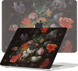 Lunso Geschikt voor MacBook Air 13 inch M2/M3 (2022-2024) cover hoes - case - Stilleven met Bloemen