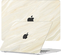 Lunso Geschikt voor MacBook Air 13 inch M2/M3 (2022-2024) cover hoes - case - Creamy Vibes
