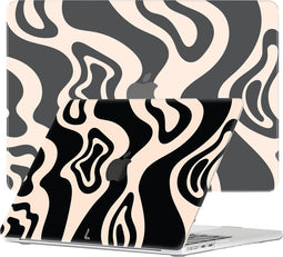 Lunso Geschikt voor MacBook Air 13 inch M2/M3 (2022-2024) cover hoes - case - Vanilla Swirl