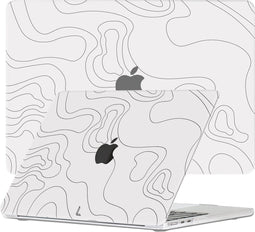 Lunso Geschikt voor MacBook Air 13 inch M2/M3 (2022-2024) cover hoes - case - Land Lines