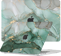 Lunso Geschikt voor MacBook Air 13 inch M2/M3 (2022-2024) cover hoes - case - Green Maeve