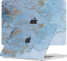 Lunso Geschikt voor MacBook Air 15 inch M2/M3 (2023-2024) cover hoes - case - Marble Ariel