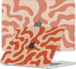 Lunso Geschikt voor MacBook Air 15 inch M2/M3 (2023-2024) cover hoes - case - Orange Fever