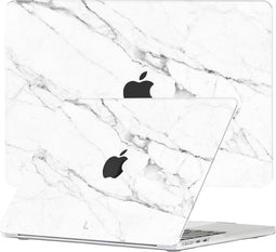 Lunso Geschikt voor MacBook Air 15 inch M2/M3 (2023-2024) cover hoes - case - Marble Vana