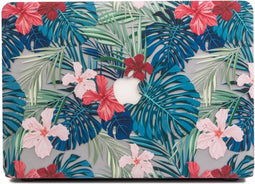 Lunso Geschikt voor MacBook Pro 13 inch (2016-2019) cover hoes - case - Tropical Leaves red
