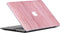 Lunso Geschikt voor MacBook Pro 13 inch (2016-2019) cover hoes - case - Houtlook Roze
