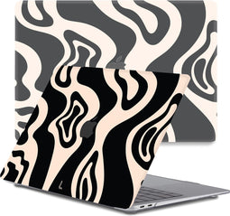 Lunso Geschikt voor MacBook Pro 13 inch M1/M2 (2020-2022) cover hoes - case - Vanilla Swirl