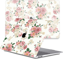 Lunso Geschikt voor MacBook Pro 13 inch M1/M2 (2020-2022) cover hoes - case - Pink Roses