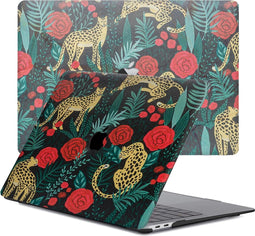 Lunso Geschikt voor MacBook Pro 13 inch M1/M2 (2020-2022) cover hoes - case - Leopard Roses