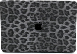 Lunso Geschikt voor MacBook Pro 13 inch M1/M2 (2020-2022) cover hoes - case - Leopard Pattern Grey