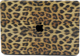 Lunso Geschikt voor MacBook Pro 13 inch M1/M2 (2020-2022) cover hoes - case - Leopard Pattern Brown