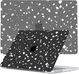 Lunso Geschikt voor MacBook Pro 14 inch (2021-2023) cover hoes - case - Terrazzo Bergamo