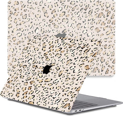 Lunso Geschikt voor MacBook Pro 14 inch (2021-2024) cover hoes - case - Leopard Rose Gold