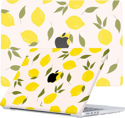 Lunso Geschikt voor MacBook Pro 14 inch (2021-2024) cover hoes - case - Squeezy Lemon