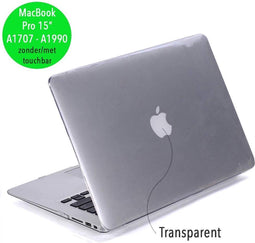 Lunso Geschikt voor MacBook Pro 15 inch (2016-2020) cover hoes - case - glanzend transparant