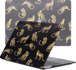 Lunso Geschikt voor MacBook Pro 16 inch (2019) cover hoes - case - Leopard Black