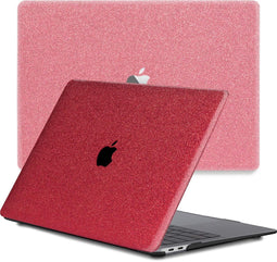 Lunso Geschikt voor MacBook Pro 16 inch (2019) cover hoes - case - Glitter Rood