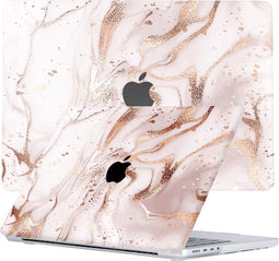 Lunso Geschikt voor MacBook Pro 16 inch M1/M2 (2021-2023) cover hoes - case - Marble Vera