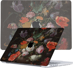 Lunso Geschikt voor MacBook Pro 16 inch M1/M2 (2021-2023) cover hoes - case - Stilleven met Bloemen