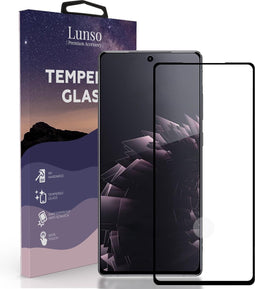 Lunso - Geschikt voor Samsung Galaxy S21 Plus / S21+ - Gehard Beschermglas - Full Cover Screenprotector - Black Edge