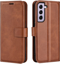 Lunso - Geschikt voor Samsung Galaxy S23 - cover bookcase hoes - Bruin