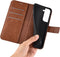 Lunso - Geschikt voor Samsung Galaxy S23 - cover bookcase hoes - Bruin