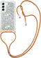 Lunso - Geschikt voor Samsung Galaxy S23 Plus / S23+ - Telefoonhoes met koord - Glitter Zilver