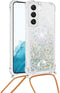 Lunso - Geschikt voor Samsung Galaxy S23 - Telefoonhoes met koord - Glitter Zilver