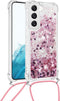 Lunso - Geschikt voor Samsung Galaxy S23 - Telefoonhoes met koord - Glitter Rose