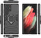 Lunso - Geschikt voor Samsung Galaxy S23 Ultra - Armor backcover hoes met ringhouder - Zwart