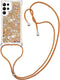 Lunso - Geschikt voor Samsung Galaxy S23 Ultra - Telefoonhoes met koord - Glitter Goud