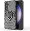 Lunso - Geschikt voor Samsung Galaxy S24 - Armor backcover hoes met ringhouder - Zwart