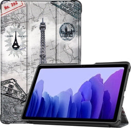 Lunso - Geschikt voor Samsung Galaxy Tab A 10.5 inch - 3-Vouw sleepcover hoes - Eiffeltoren