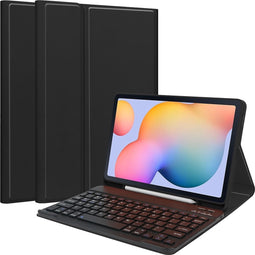 Lunso Geschikt voor Samsung Galaxy Tab S6 Afneembare Keyboard Hoes - Zwart