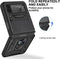Lunso - Geschikt voor Samsung Galaxy Z Flip4 - Armor Guard telefoonhoes met ringhouder - Zwart