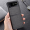 Lunso - Geschikt voor Samsung Galaxy Z Flip4 - Canvas cover hoes - Grijs