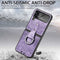 Lunso - Geschikt voor Samsung Galaxy Z Flip4 - Kunstleren backcover hoesje met ringhouder - Paars