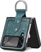 Lunso - Geschikt voor Samsung Galaxy Z Flip4 - Kunstleren backcover hoesje met ringhouder - Groen