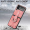 Lunso - Geschikt voor Samsung Galaxy Z Flip4 - Kunstleren backcover hoesje met ringhouder - Roze