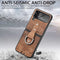 Lunso - Geschikt voor Samsung Galaxy Z Flip4 - Kunstleren backcover hoesje met ringhouder - Bruin