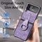 Lunso - Geschikt voor Samsung Galaxy Z Flip4 - Kunstleren backcover hoesje met ringhouder - Paars