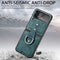 Lunso - Geschikt voor Samsung Galaxy Z Flip4 - Kunstleren backcover hoesje met ringhouder - Groen
