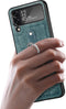 Lunso - Geschikt voor Samsung Galaxy Z Flip4 - Kunstleren backcover hoesje met ringhouder - Groen