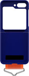 Lunso - Geschikt voor Samsung Galaxy Z Flip5 - Hoes met band - Blauw/Oranje