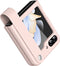 Lunso Geschikt voor Samsung Galaxy Z Flip6 Leren hoes met band - strap case - Roze