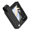 Lunso Geschikt voor Samsung Galaxy Z Flip6 Leren hoes met band - strap case - Zwart