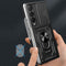 Lunso - Geschikt voor Samsung Galaxy Z Fold4 - Armor Guard telefoonhoes met ringhouder - Zwart