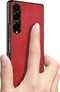 Lunso - Geschikt voor Samsung Galaxy Z Fold4 - Canvas cover hoes - Rood